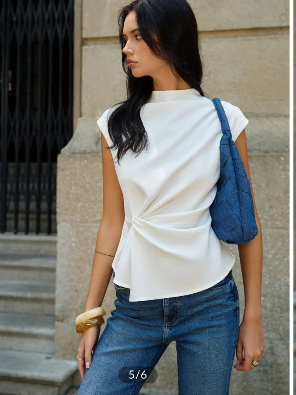 Commense Sleeveless Ruched Top NWT SMALL - Picture 4 of 5